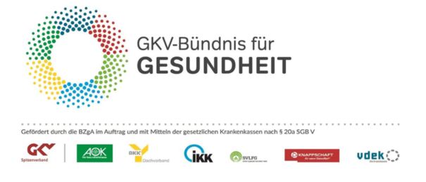Logo der GKV, ein Ring aus vielen bunten Punkten