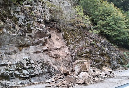 Felssturz an der L157/Schlüchttal  