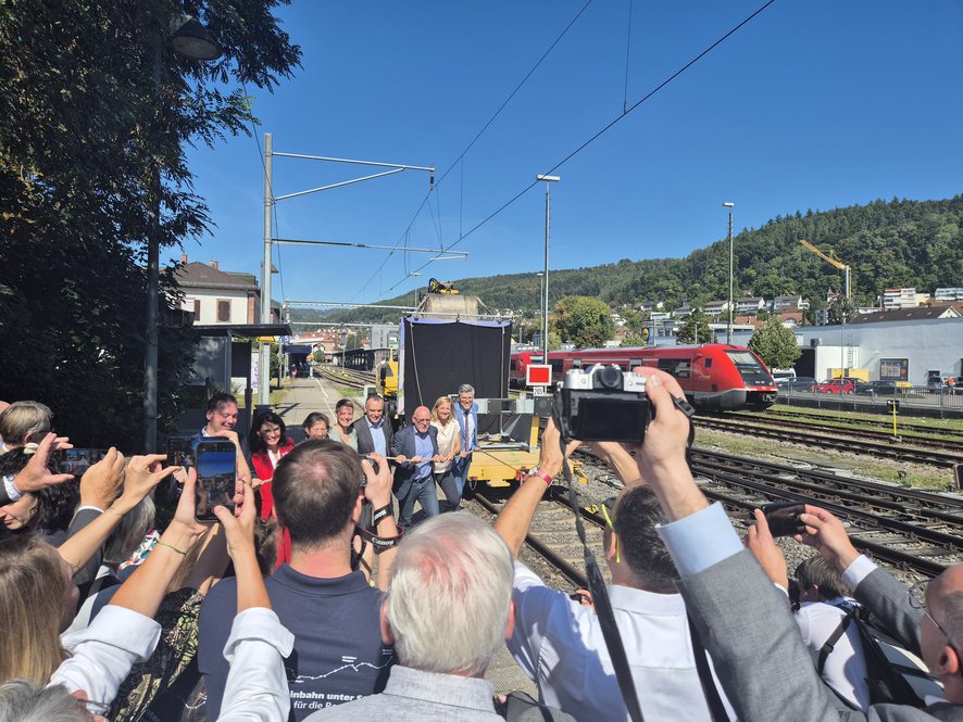 Elektrifizierung der Hochrheinbahn, Spatenstich am 20.9.2025 am Bahnhof in Waldshut