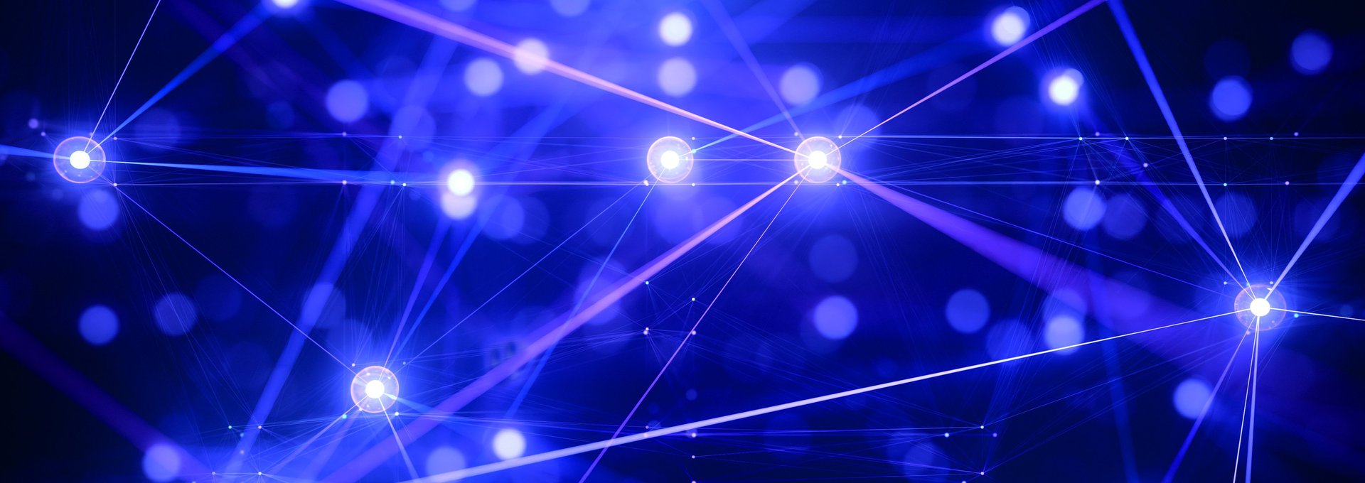 Grafik welche die Digitalisierung darstellen soll. Die Grafik besteht aus schwarzem Hintergrund und weißen Punkten welche durch Linien verbunden sind.